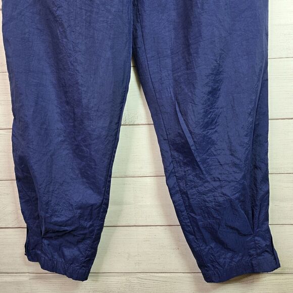 Vintage 90s Nike Windbreaker Swoosh Track Pants Men’s Sz Medium Blue Zip Ankles - Picture 2 of 10